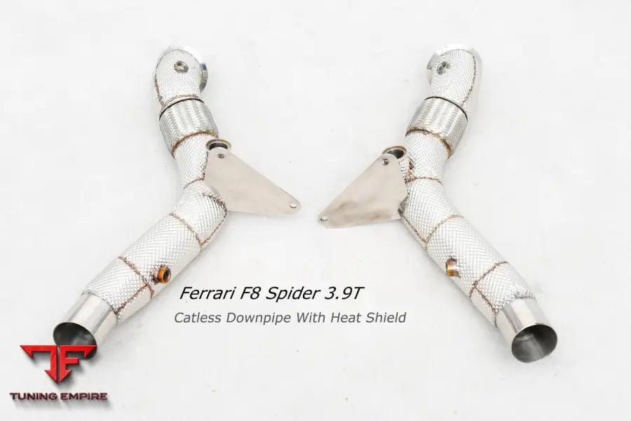 Ferrari F8 3.9T All Ss304 Catless Downpipe With Heat Shield Exhaust System