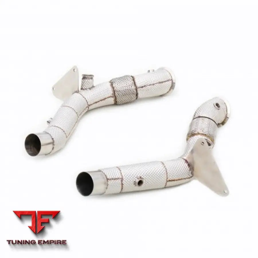 Ferrari F8 3.9T All Ss304 Catless Downpipe With Heat Shield Exhaust System