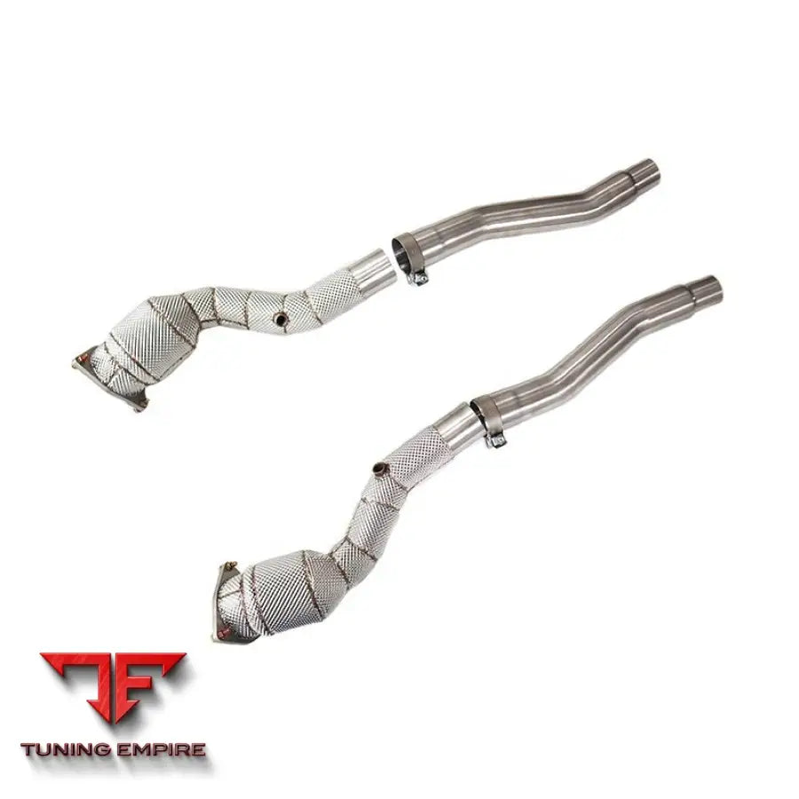 FERRARI GTC4LUSSO V12 STAINLESS STEEL RAZOR EXHAUST DOWNPIPE WITH HEAT SHIELD