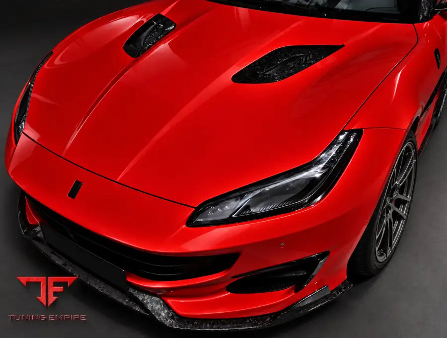 Ferrari Portofino carbon fiber kit front three-quarter view