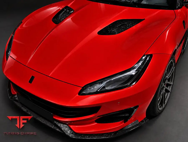 Ferrari Portofino carbon fiber kit front three-quarter view