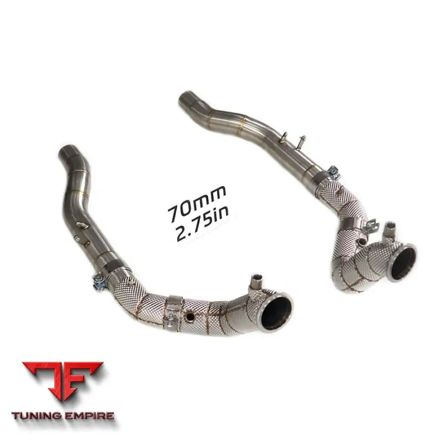 FERRARI ROMA STAINLESS STEEL DOWNPIPE WITH HEAT SHIELD