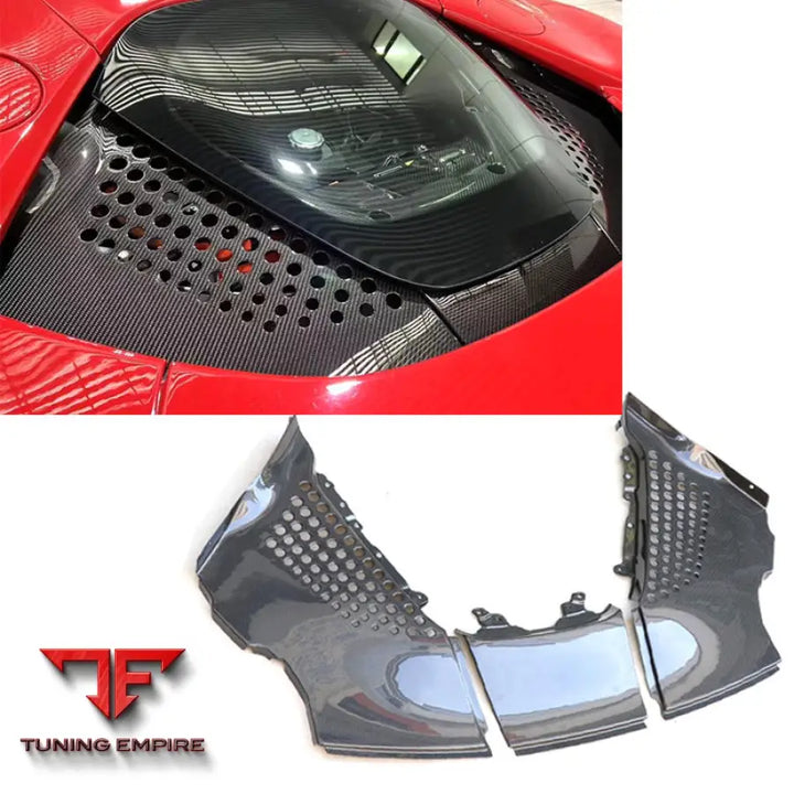FERRARI SF90 SPIDER CARBON FIBER REAR TRUNK GRILL ENGINE COVER ENGINE HEAT RADIATION GRID