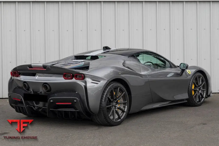 FERRARI SF90 STRADALE ASSETTO FIORANO STYLE AUTOCLAVE CARBON FIBER TRUNK SPOILER BSD