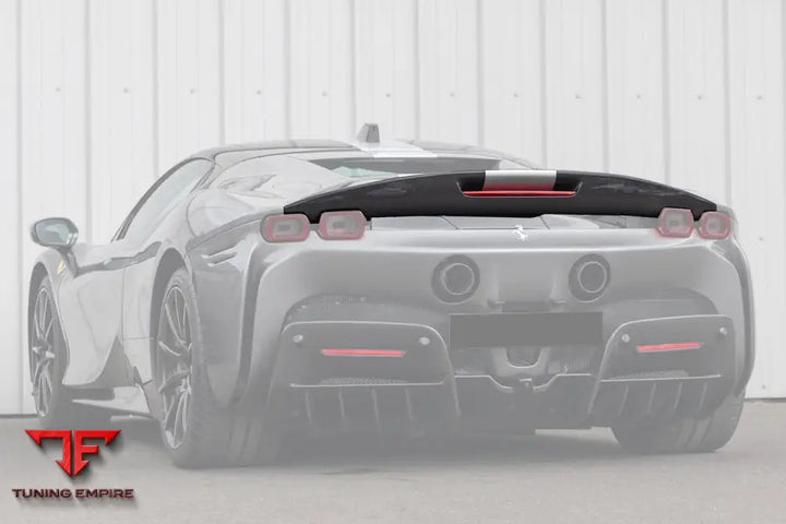 FERRARI SF90 STRADALE ASSETTO FIORANO STYLE AUTOCLAVE CARBON FIBER TRUNK SPOILER BSD