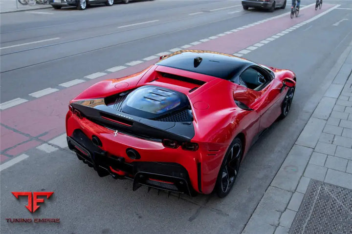 FERRARI SF90 STRADALE ASSETTO FIORANO STYLE AUTOCLAVE CARBON FIBER TRUNK SPOILER BSD