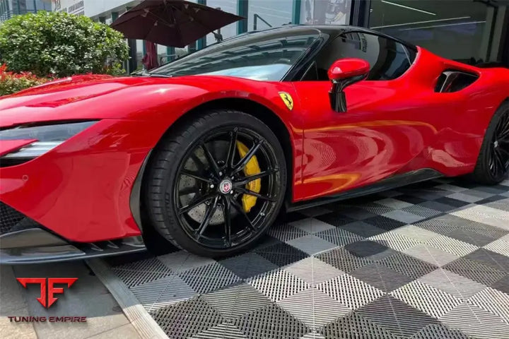 FERRARI SF90 STRADALE OE STYLE AUTOCLAVE CARBON FIBER QAURTER PANEL SIDE SCOOPS BSD