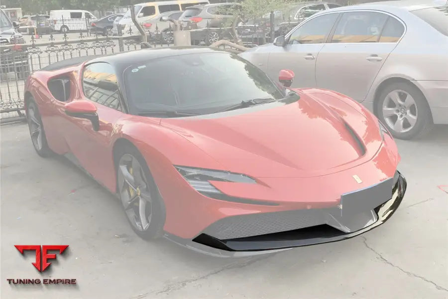FERRARI SF90 STRADALE OE STYLE AUTOCLAVE CARBON FIBER FRONT LIP BSD