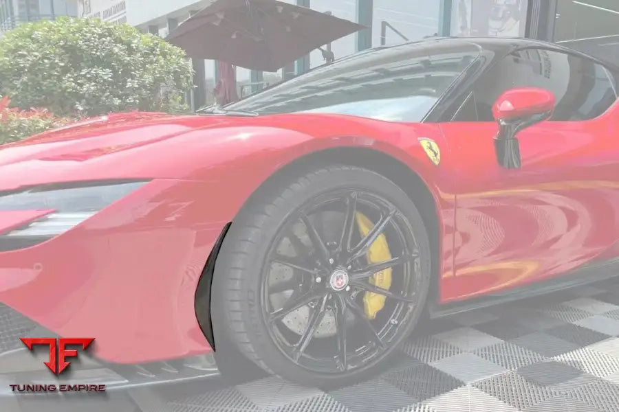 FERRARI SF90 STRADALE OE STYLE AUTOCLAVE CARBON FIBER FRONT BUMPER SIDE AIR VENTS BSD