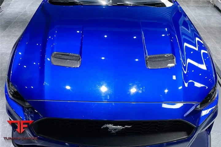 FORD MUSTANG OEM STYLE CARBON FIBER HOOD VENTS BSD