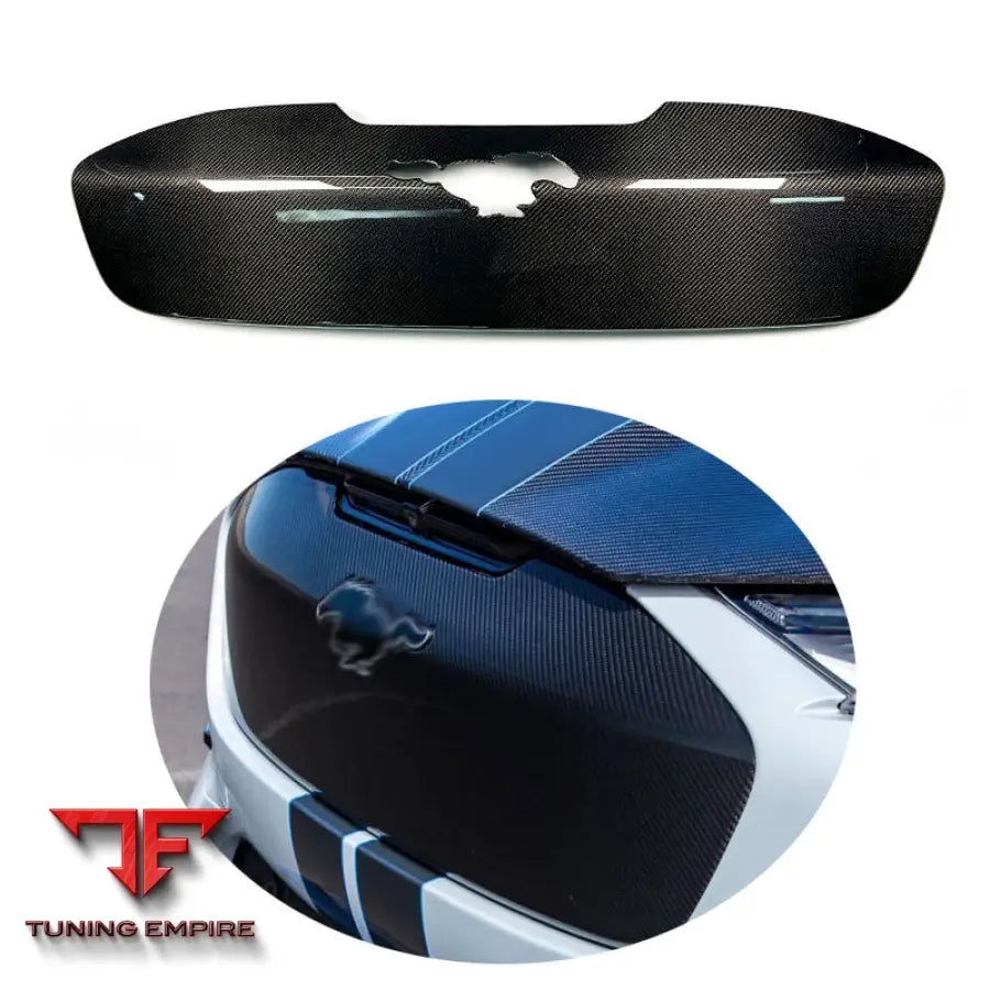 FORD MUSTANG MACH-E SHELBY STYLE CARBON FIBER FRONT GRILLE HOOD FACE MASK