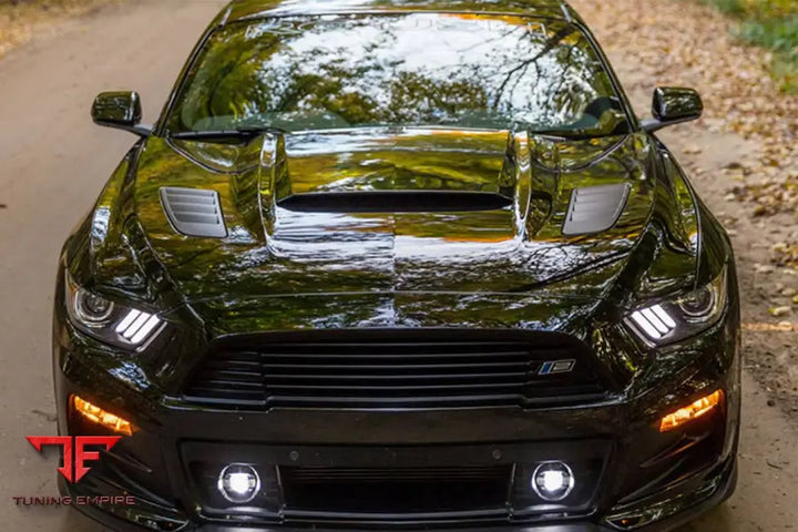 FORD MUSTANG RSH STYLE CARBON FIBER HEAT EXTRACTORS HOOD SCOOPS BSD
