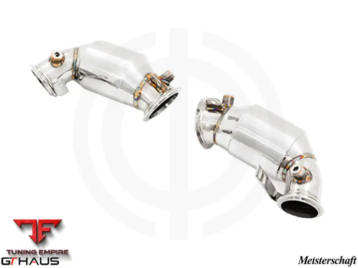 GTHAUS Downpipes for BMW F95 X5M SAV 2020+ - Down Pipes OBD2 - 400 CEL Sport Cats (90mm piping