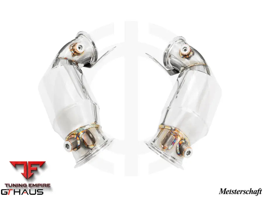 GTHAUS Downpipes for BMW F95 X5M SAV 2020+ - Down Pipes OBD2 - 400 CEL Sport Cats (90mm piping