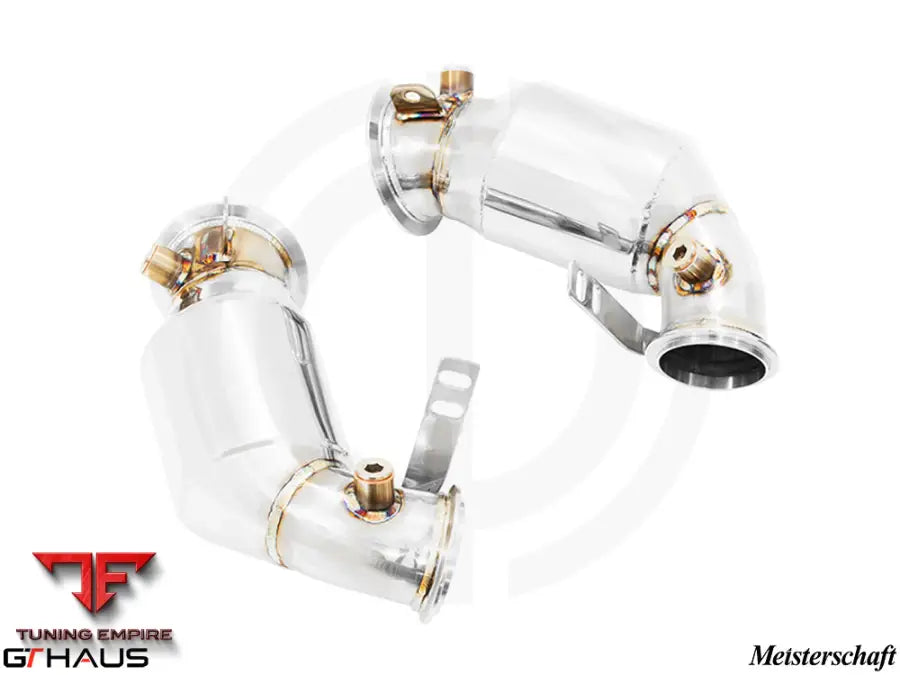 GTHAUS Downpipes for BMW F95 X5M SAV 2020+ - Down Pipes OBD2 - 400 CEL Sport Cats (90mm piping