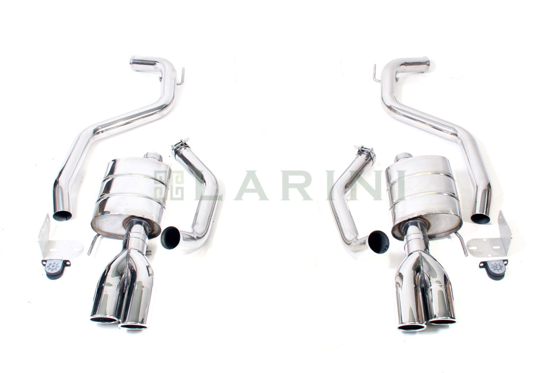 LARINI 'GTE' EXHAUST REAR ASSEMBLIES (QUAD TIPS) + LINK PIPES – JAGUAR XK8 4.0 ('96-'02)