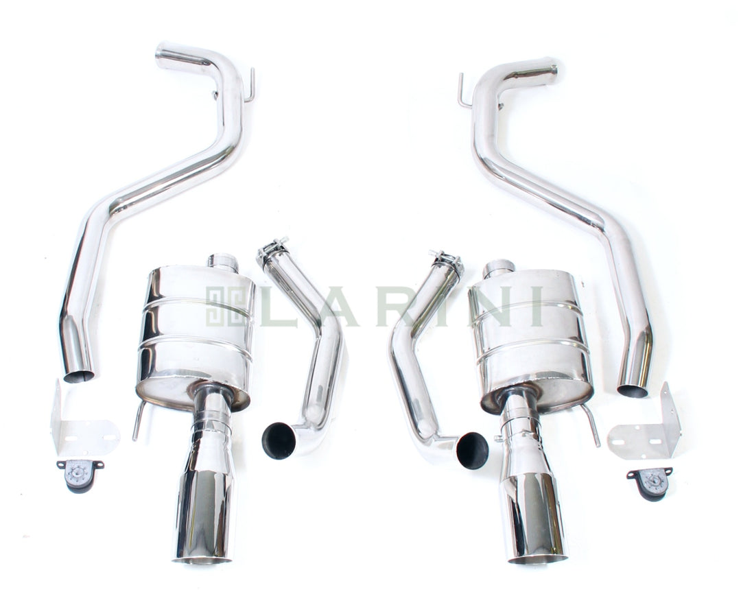 LARINI 'GTE' EXHAUST REAR ASSEMBLIES (SLASH CUT TIPS) + LINK PIPES – JAGUAR XKR 4.0 ('98-'02)