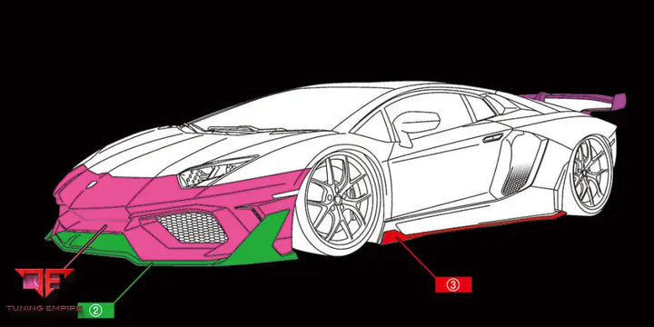 LAMBORGHINI AVENTADOR ORANGE BODY KIT WITH WHEEL