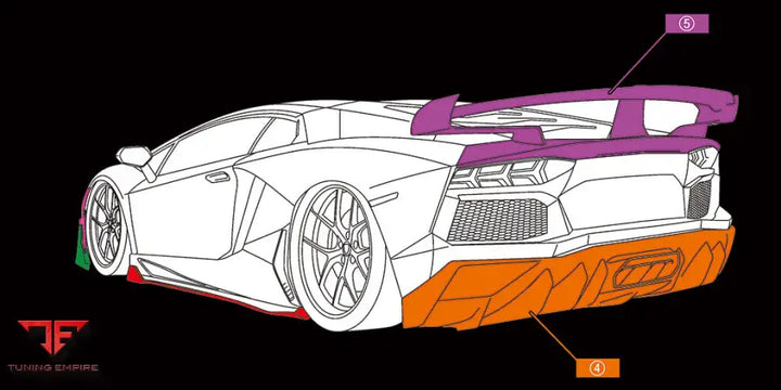 LAMBORGHINI AVENTADOR ORANGE BODY KIT WITH WHEEL