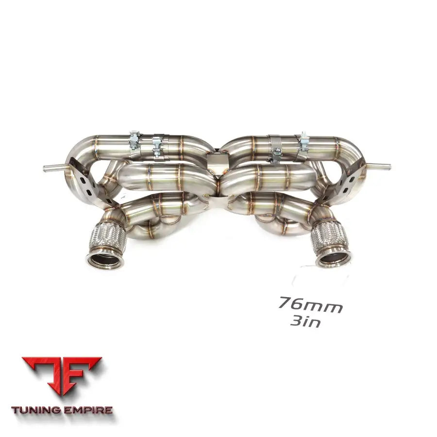LAMBORGHINI HURACAN EVO STAINLESS STEEL CATBACK RAZOR EXHAUST DOUBLE X-TUBE WITHOUT VALVE