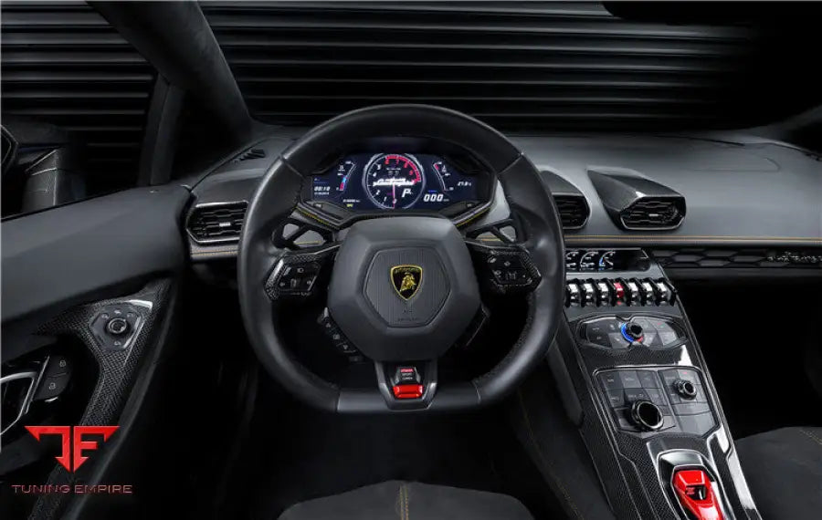 LAMBORGHINI HURACAN LP610 & LP580 & EVO AUTOCLAVE CARBON FIBER CENTER STEERING WHEEL TRIM BSD