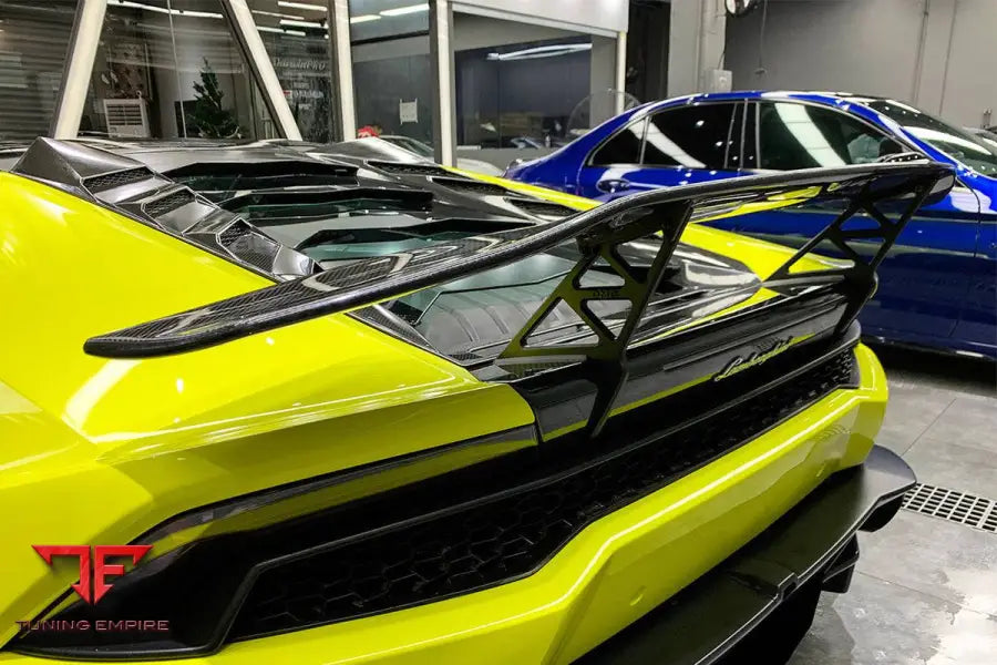 LAMBORGHINI HURACAN LP610 & LP580 & EVO & TECNICA DC STYLE CARBON FIBER TRUNK SPOILER WING WITH BASE BSD