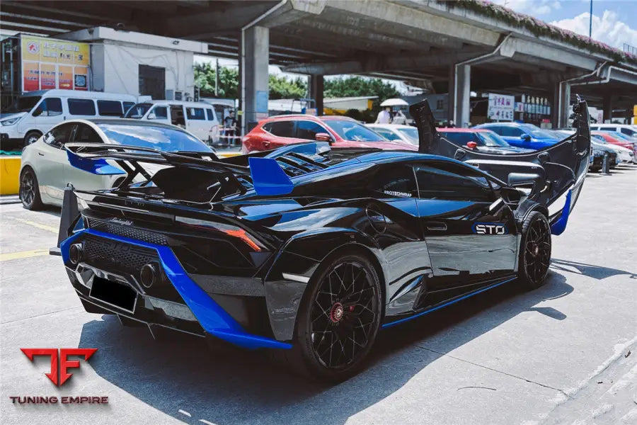 LAMBORGHINI HURACAN STO DRY CARBON FIBER TRUNK SPOILER SIDE WINGLETS BSD