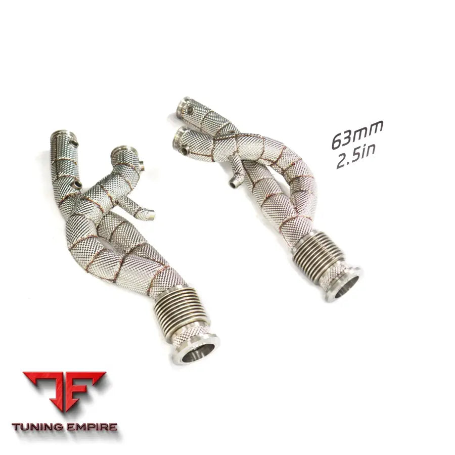 LAMBORGHINI REVUELTO STAINLESS STEEL RAZOR EXHAUST DOWNPIPE WITH HEAT SHIELD