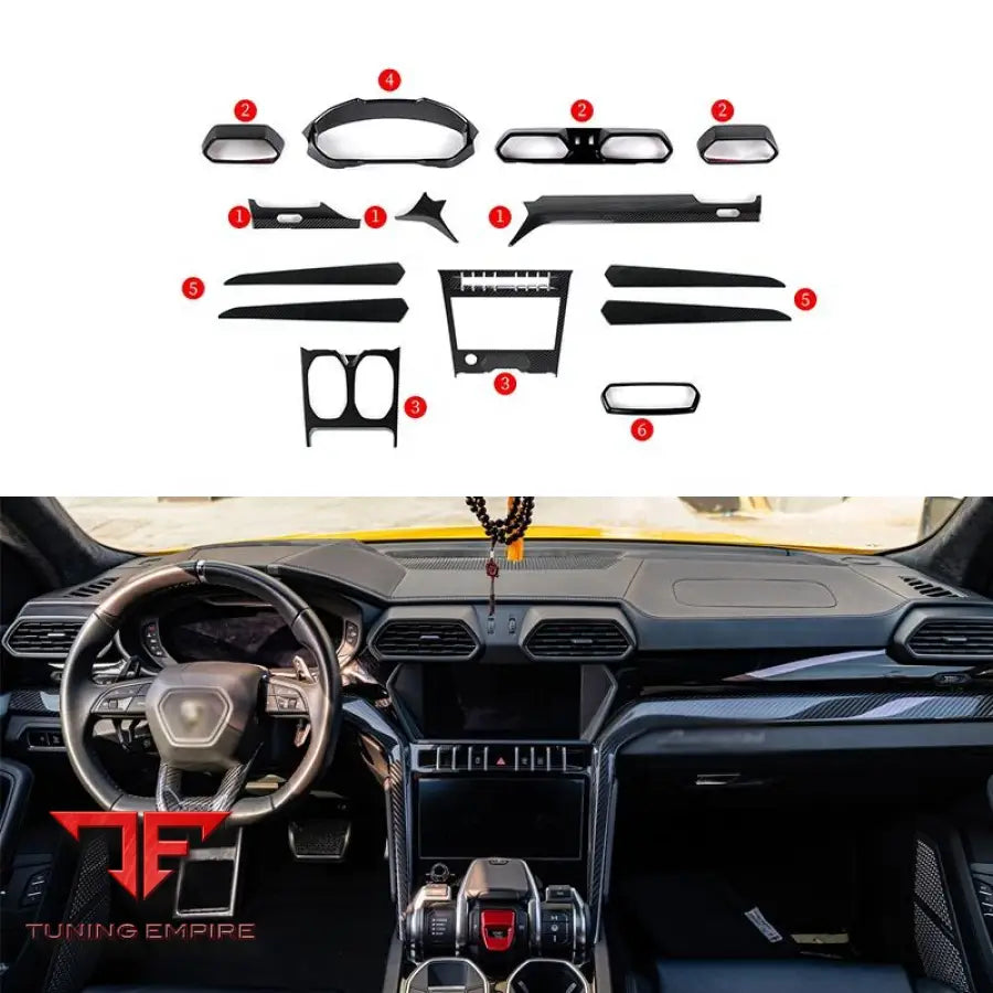 LAMBORGHINI URUS 14 PCS DRY CARBON FIBER INTERIORS