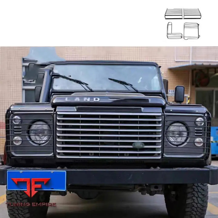 LAND ROVER DEFENDER 90 110 FRONT HEADLIGHT COVER STAINLESS STEEL 2004-2018