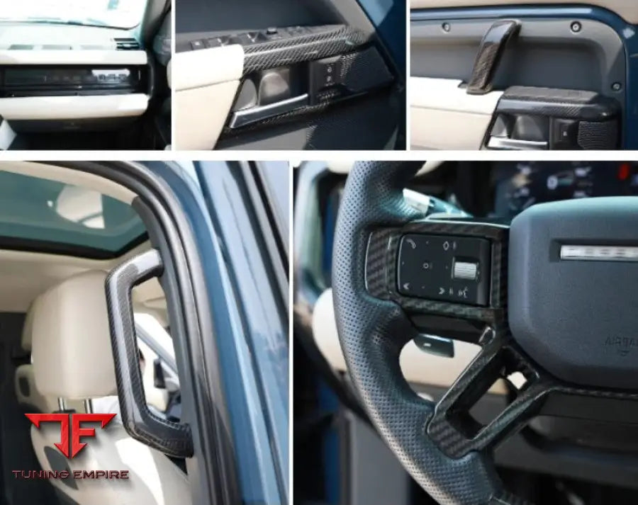 LAND ROVER DEFENDER INTERIOR DRY CARBON FIBER DASHBOARD TRIMS FIT 110 90