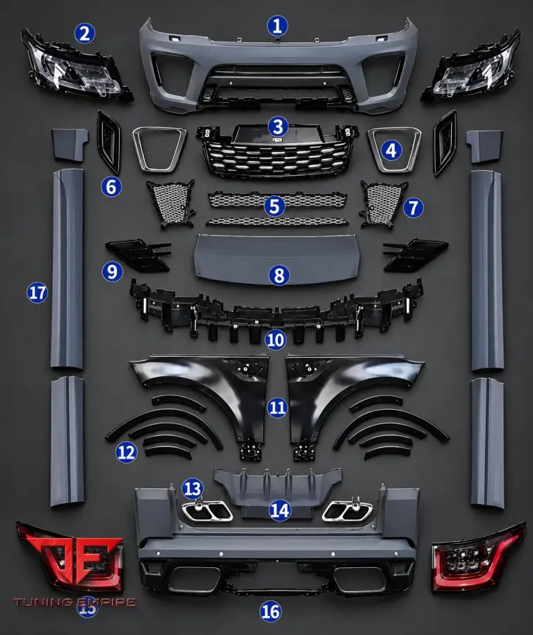 LAND ROVER SPORT OLD TO NEW 13-17Y TO 18-22Y SVR STYLE BODY KIT