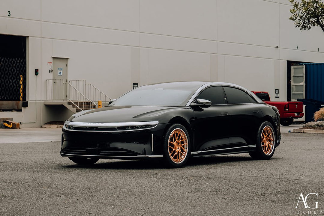Lucid Air on custom forged wheels
