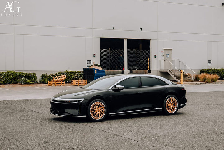 Lucid Air on custom forged wheels
