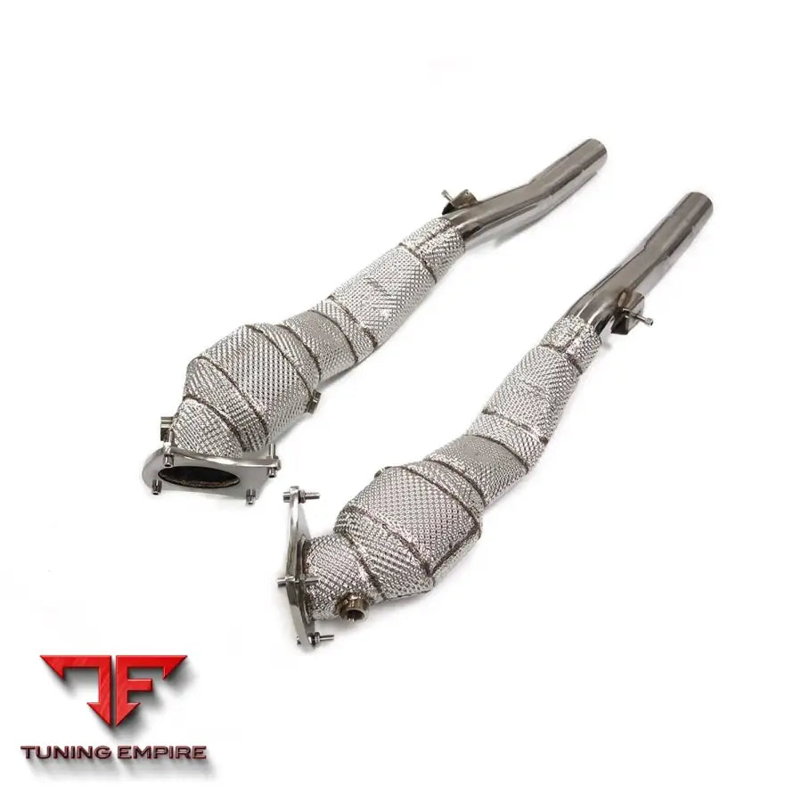 MASERATI COUPE 4.2L STAINLESS STEEL RAZOR EXHAUST DOWNPIPE WITH HEAT SHIELD