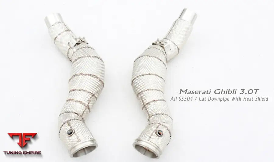 Maserati Ghibli All Ss304 Cat Downpipe With Heat Shield Exhaust System
