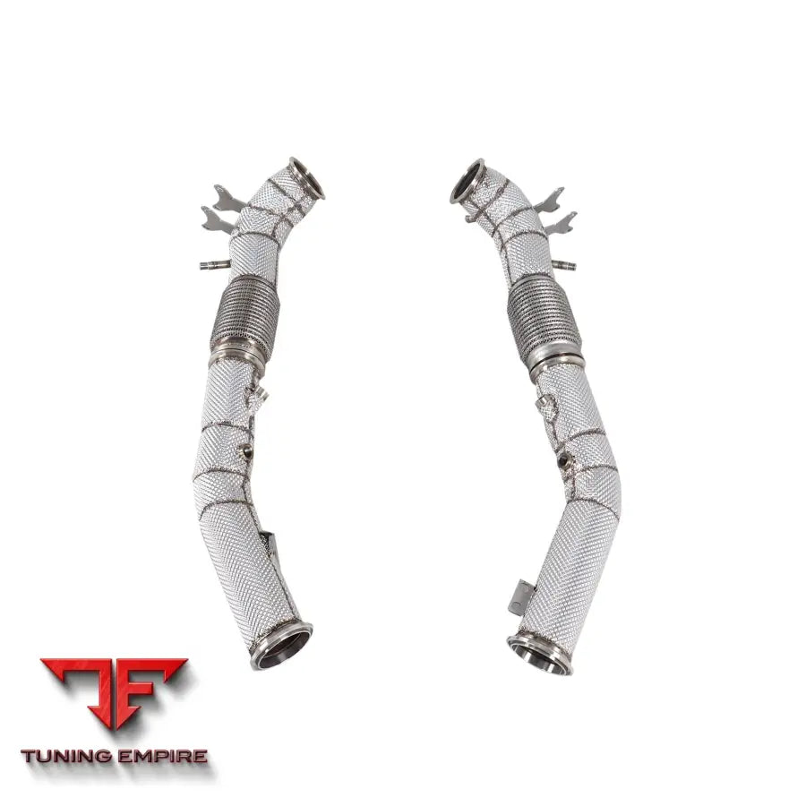 MASERATI MC20 STAINLESS STEEL RAZOR EXHAUST DOWNPIPE WITH HEAT SHIELD