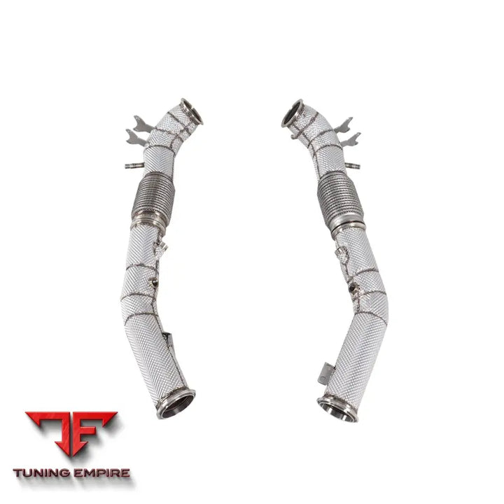 MASERATI MC20 STAINLESS STEEL RAZOR EXHAUST DOWNPIPE WITH HEAT SHIELD
