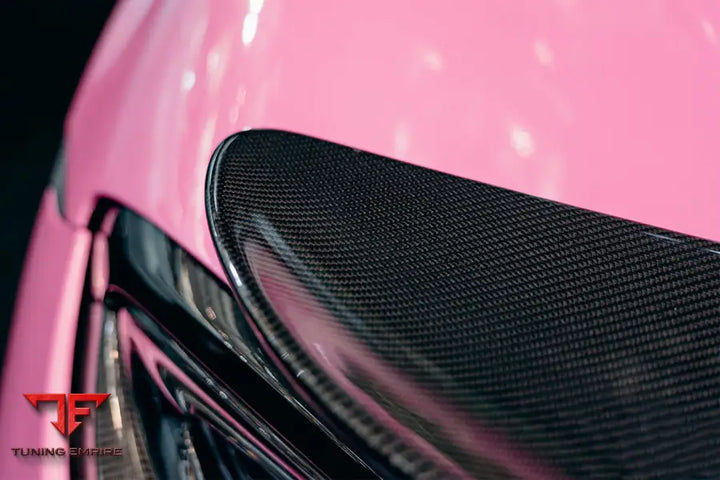 MCLAREN 540C & 570S & 570GT 600LT-STYLE PARTIAL CARBON FIBER REAR BUMPER WITH DIFFUSER AND TRUNK SPOILER AND ENGINE