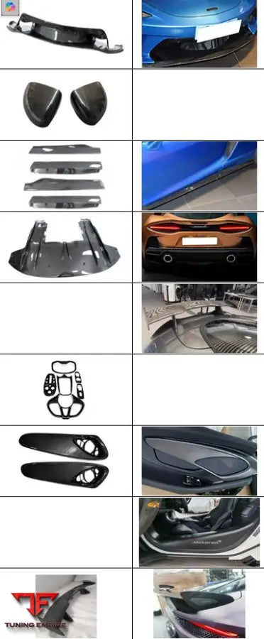 MCLAREN GT CARBON FIBER PARTS