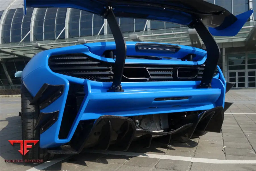 MCLAREN MP4 12C & 650S REBEL PERFORMANCE STYLE PARTIAL CARBON FIBER REAR BUMPER BSD