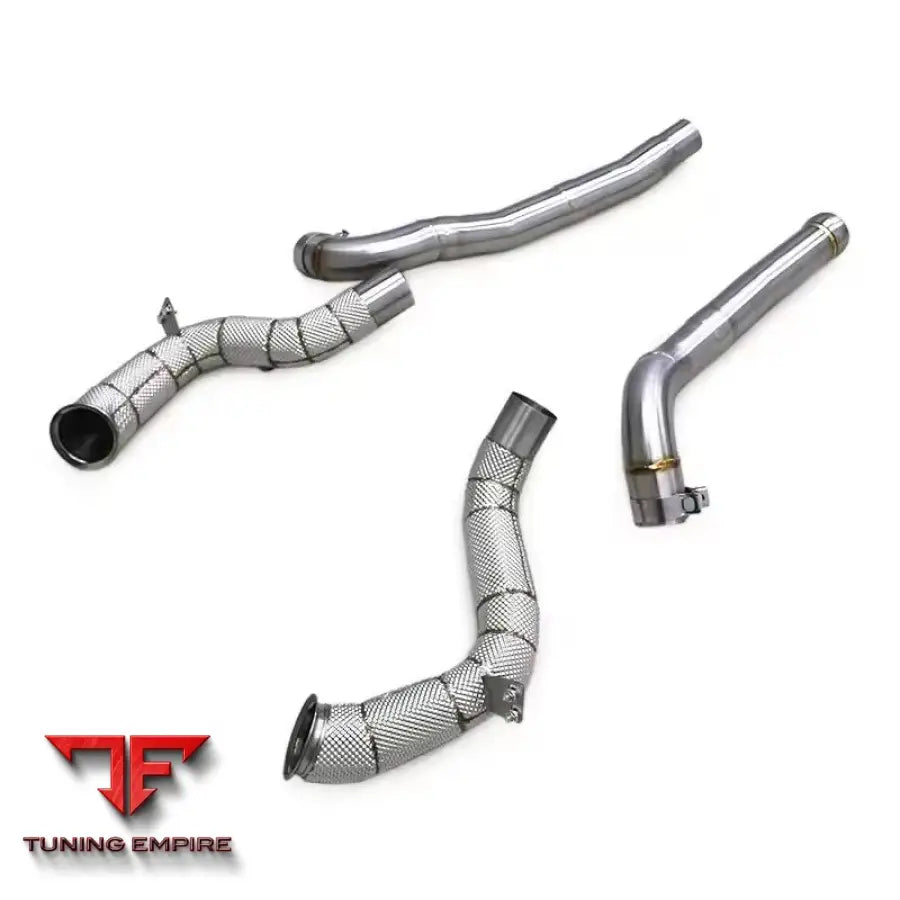 MERCEDES AMG GT-R CATLESS DOWNPIPES WITH HEAT-SHIELD