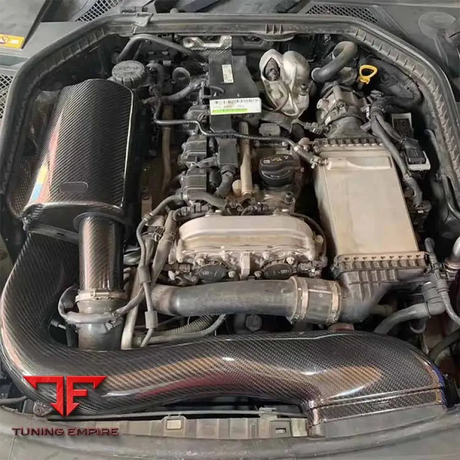MERCEDES BENZ C CLASS C180 C200 CARBON FIBER COLD AIR INTAKE FILTER PIPE BOX
