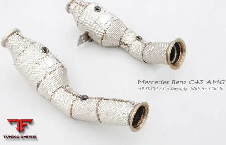 Mercedes Benz C43 All Ss304 Cat Downpipe With Heat Shield Exhaust System