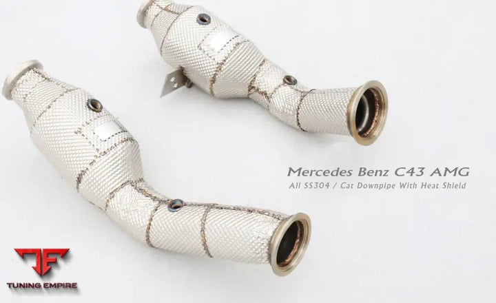 Mercedes Benz C Class Amg C43 W205 All Ss304 Cat Downpipe With Heat Shield Exhaust System