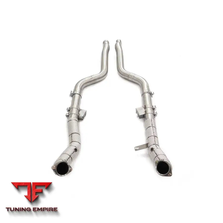 MERCEDES BENZ E-CLASS E550 W212 STAINLESS STEEL RAZOR EXHAUST DOWNPIPE WITH HEAT SHIELD