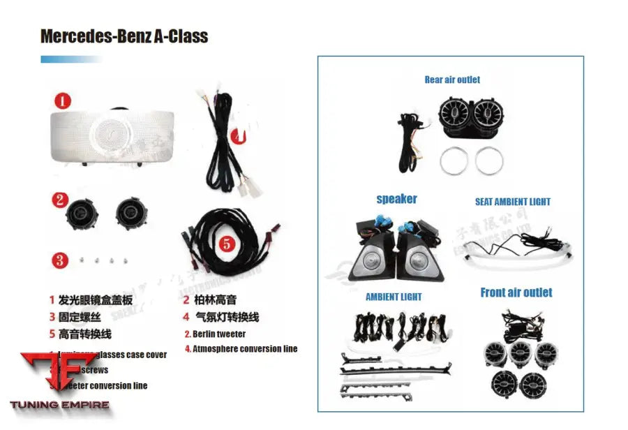 MERCEDES BENZ GLC/C-CLASS AIR VENTS WITH AMBIENT LIGHTS