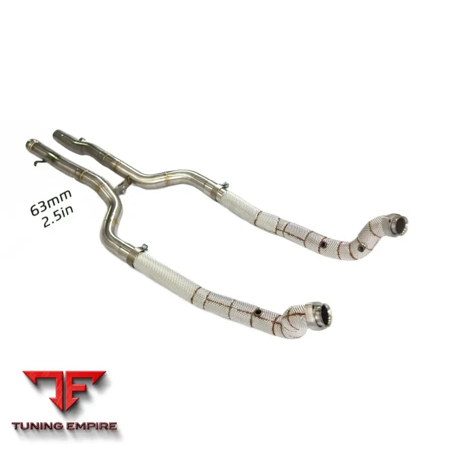 MERCEDES BENZ S-CLASS S550 W211 5.5T STAINLESS STEEL RAZOR EXHAUST DOWNPIPE WITH HEAT SHIELD