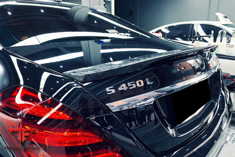MERCEDES BENZ S CLASS W222 SEDAN S63 S65 AMG RT STYLE CARBON FIBER TRUNK SPOILER BSD