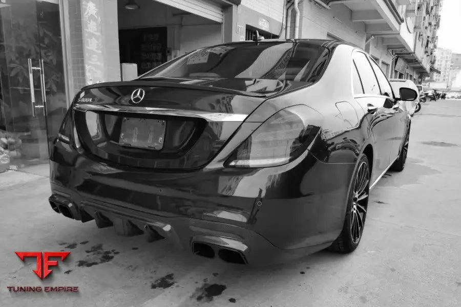 MERCEDES-BENZ S63 W222 SEDAN BRS STYLE REAR DIFFUSER W LED LIGHT AND EXHAUST TIPS BSD